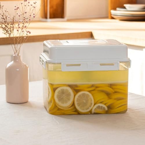 Kimchi Container, 4L Leakproof Airtight Fermentation and Storage Container with Inner Vacuum Lid and Press Plate, for Kimchi Sauerkraut Pickles and Preserved Food