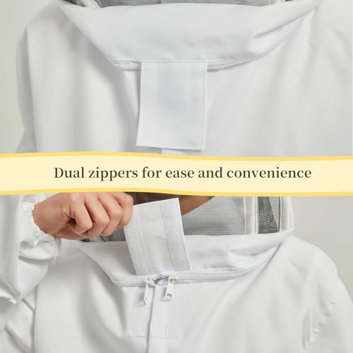 Sting Proof Full Body Bee Suit, Unisex, 2 Veils & Gloves, S(Fits 4'11"-5'3") | Unisex Ultralight Full Body Bee & Wasp Gear, A-Grade Goatskin Gloves, Detachable Veils, Apiary Backyard Halloween - size: S for 4'11" – 5'3"