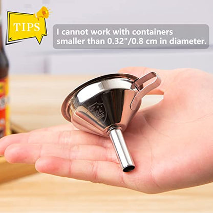 Small Funnels for Filling Bottles, Stainless Steel Small Kitchen Funnel Set of 3, Food Grade Mini Funnels for Kitchen Use Filling Bottles Liquor Flask Tiny Spice Cooking Powder Water 3in&2.2in&1.8in - color: 3PCS-3in&2.2in&1.8in