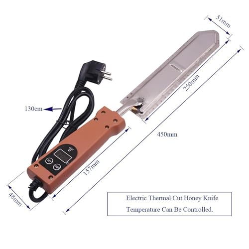 Electric Honey Uncapping Knife, Electric Heating Honey Scraper with Memory Function, 50-180℃ Temperature Control and Uncapping Fast, Durable Stainless Steel and Easy To Maintain, for Beekeeper