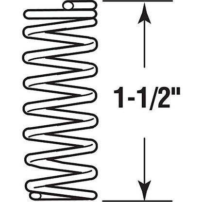 Prime-Line SP 9727 Compression Spring, Spring Steel Construction, Nickel-Plated Finish, 0.041 GA x 5/8 In. x 1-1/2 In. (2 Pack) - color: Nickel, size: 5/8 in. x 1-1/2 in.