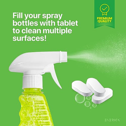 Multipurpose Cleaning Tablets - Powerful All-Purpose Cleaner for Water Bottles Surfaces - Eco-Friendly and Gentle - 12 Pack Aloe Scented Refill Tablets - for Home Kitchen Office and Vehicles