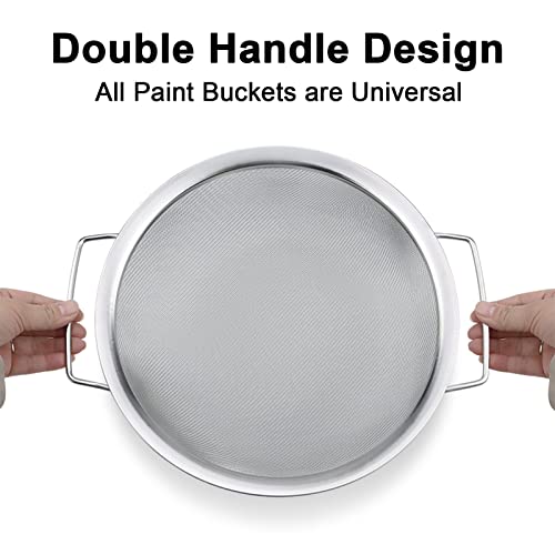 4 Packs Fine Mesh Paint Strainer 60 Mesh Stainless Steel Paint Filter Emulsion Honey Funnel Filter Paint Bucket Filter Tool Insert Strains