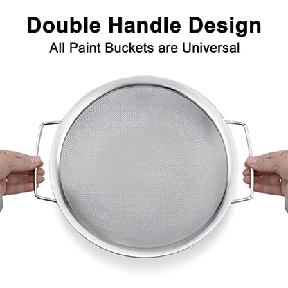4 Packs Fine Mesh Paint Strainer 60 Mesh Stainless Steel Paint Filter Emulsion Honey Funnel Filter Paint Bucket Filter Tool Insert Strains