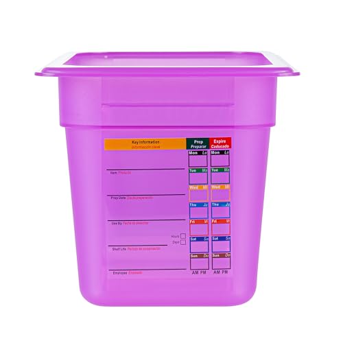 Restaurantware Food Storage Container 1 Pack of 3.9 qt Plastic Stackable Microwave-Safe Bin Dishwasher Safe Freezer Safe Purple Containers for Kitchen Storage - size: 1/4 Size