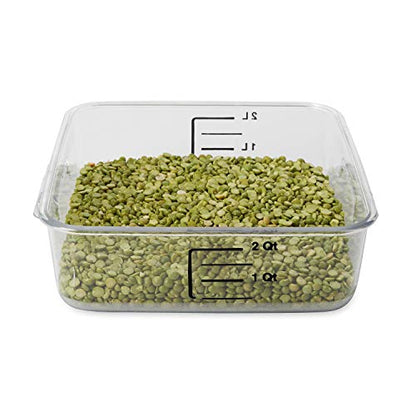 Rubbermaid Commercial Products Plastic Space Saving Square Food Storage Container For Kitchen/Sous Vide/Food Prep, 2 Quart, Clear (Fg630200Clr) (Pack of 2) - size: 2 Qt. (Pack of 2)