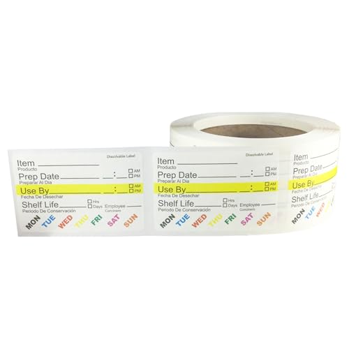 InStockLabels Dissolvable Food Labels - 2” x 3” (2500 Labels) - Rotation Food Stickers for Kitchen & Restaurant Supplies - Ideal for Jar, Containers and Freezer Storage, Kitchen Stickers