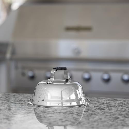 Outset Burger Cheese Melting Dome for Grill, Griddle, and Stovetop, Stainless Steel - size: 6.5" Melting Dome