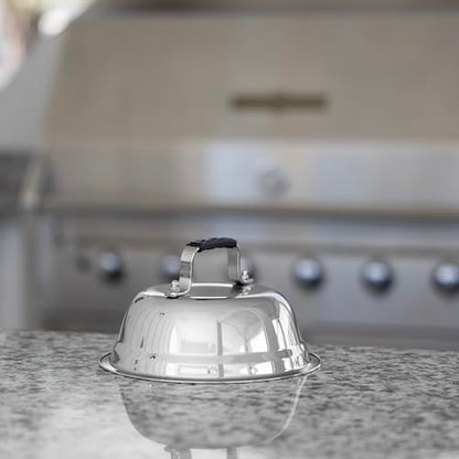 Outset Burger Cheese Melting Dome for Grill, Griddle, and Stovetop, Stainless Steel - size: 6.5" Melting Dome