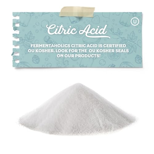 Fermentaholics Food Grade Citric Acid Powder – 1 lb – OU Kosher – Natural Preservative & Flavor Enhancer – Great for Cheesemaking