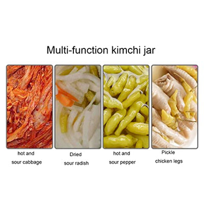 Thickened Ceramic Fermentation Crock Pickling Pot,Traditional Chinese Porcelain Pickle Jar,Fermenting Jar with Water Seal Airlock Lid Stoneware Fermenter for Kimchi 7KG - size: 7KG