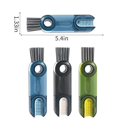 3 in 1 Cup Lid Gap Cleaning Brush Set, Multifunctional Insulation Bottle Cleaning Tools, Mutipurpose Tiny Silicone Cup Holder Cleaner, Home Kitchen Cleaning Tools - color: Green