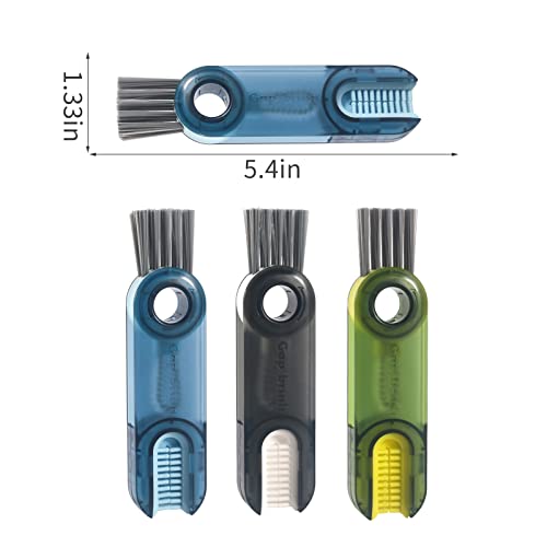 3 in 1 Cup Lid Gap Cleaning Brush Set, Multifunctional Insulation Bottle Cleaning Tools, Mutipurpose Tiny Silicone Cup Holder Cleaner, Home Kitchen Cleaning Tools (3Pcs Blue) - color: Blue