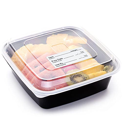 500pcs 1x2 Inch Removable Shelf Life Labels for Food Rotation Use by Food Preparation Stickers Expiration Prep Date Total 500 Labels Per Roll (Black) - color: Black