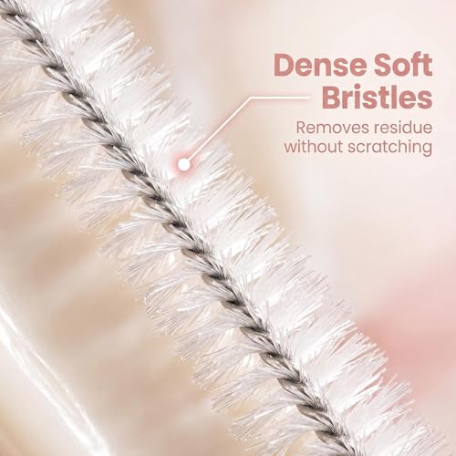 4 Pack Long Handle Pipe Cleaning Brush Set, Soft Bristle Deep Clean Detail Brush for Straws, Narrow Bottles, Small Tubes, Crevices - color: 4 Pcs Clear