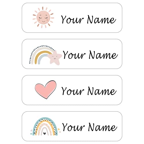 Custom Waterproof Dishwasher Safe Kid Name Labels for Daycare(128 Pack), Camp, School Supply, Baby Bottles, Lunch Boxes and Cups, Travel. Cute Personalized Design Name Stickers (Pattern 10) - color: Pattern 10