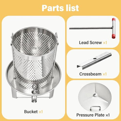 Honey Presser Beeswax Extractor Beekeeping Machine Stainless Steel Household Manual Honey Press Extractor Beekeeping Tool for Wine Honeys and Juice Making (201 Stainless Steel)