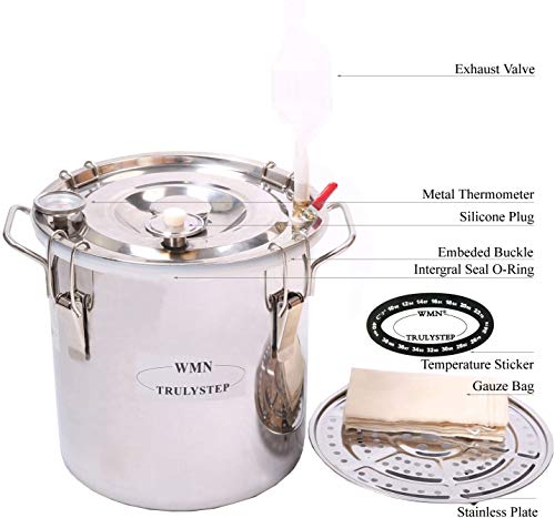 2 Pots Stainless Steel Still 8Gal/30Liters Water Alcohol Distiller Home Brew Kit Wine Making Supplies for DIY Brandy Whisky Vodka Distilled Water, Silver - size: 8 Gallon 30 Liters