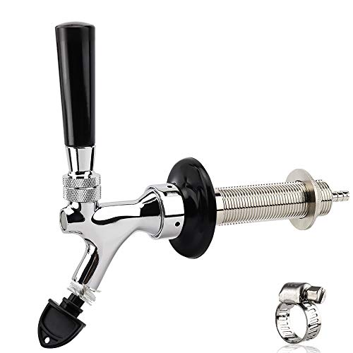 OneBom Beer Faucet with Nipple 4'' Shank Assembly,3/16’’I.D. Bore for Keg Fridge Keezer (4'' Shank) - color: 4'' Shank