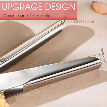 Garlic Press Heavy Duty Mincer and Peeler Set, Rust Proof 304 Stainless Steel Garlic Crusher, Easy-Squeeze Nut Ginger Chopper, Dishwasher Safe Kitchen Gadget - color: Blue