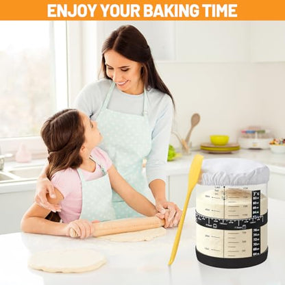 50oz Sourdough Starter Jar, Large Glass Sourdough Starter Jar Wide Mouth with Wooden Lid, Feeding Tracker and Spatula, Sourdough Starter Jar Kit for Bread Baking