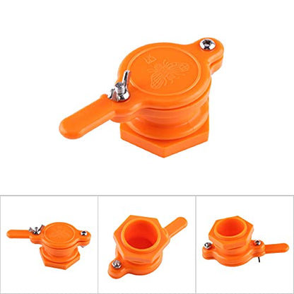 Plastic Honey Gate Valve, Honey Bucket Tap Extractor Beekeeping Bottling Tool Beekeeper Equipment(橙色)