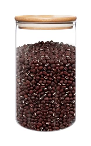 umieo 50oz (1400ml) Glass Jar with Lid Airtight Food Storage Container Bamboo Large Clear Canisters Hold Coffee Beans Candy Nuts Sugar - color: 50 OZ