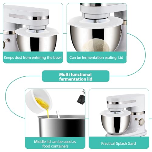 Pouring Shield and Mixer Bowl Cover (for Stainless Steel Bowls Only) Compatible with Kitchenaid 4.5-5QT Tilt Head, Splatter Guard Lids for Stainless Steel Mixer Bowl, Not for Bowl Lift - size: For 4.5-5QT Mixer