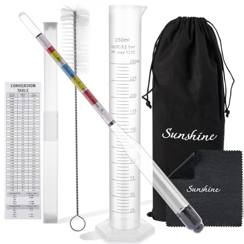 Hydrometer Set - for Mead, Wine, Kombucha and Home Brew Beer, Alcohol Tester Accessories Moonshine Still Kit Complete for Home Test Equipment-Specific Gravity Abv Tester