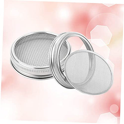 2pcs Stainless Steel Sprouting Jar Lids Wide Mouth Mason Jar Lids Straw for Sprouting Cans
