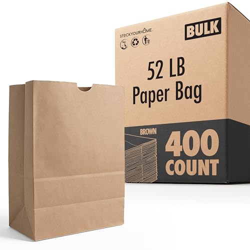 Stock Your Home 52 lb Brown Grocery Bags (400 Count) Bulk Large Size for Grocery Shopping - size: 400 Count