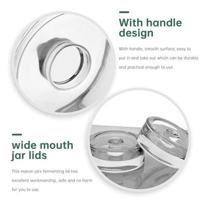 4Pcs Wide-Mouth Fermentation Glass Weight Set With Easy Grip Perfect For Home Brewing, Pickling, Canning, Fermented Fruits, Sauerkraut, Kimchi And More. (4)
