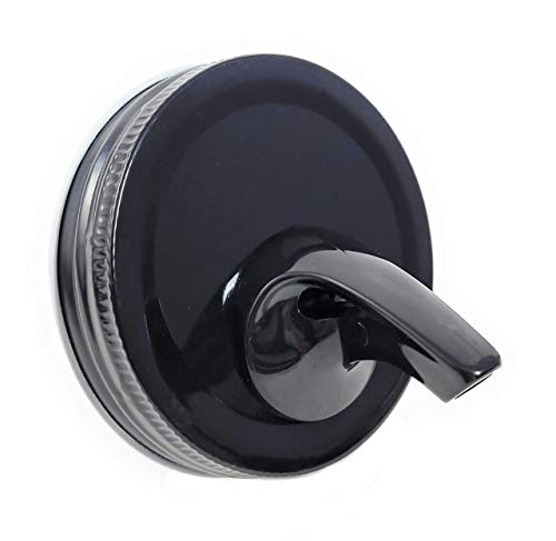 Black - Mason Jar Pour Spout - Regular Mouth - For Moonshine And Whiskey - Made 100% In The USA. Free Flow Mason Jar Spouts That Don't Leak. No Cracks, Just A Perfect Pour Everytime. 2 Pack - size: Black - Regular Mouth