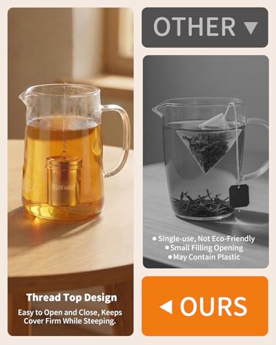HOUSE AGAIN Large Tea Infuser with Scoop, Extra Fine Mesh Tea Strainers for Loose Tea & Spice Infuser for Cooking, 304 Stainless Steel, Loose Leaf Tea Steeper for Brew Tea Spices & Seasonings - size: Large × 1 with Spoon