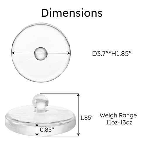 Jillmo Large Fermentation Weights for 1 Gallon Wide Mouth Jars, Heavy Glass Fermenting Weights with Easy Grip Handle, Keeps Vegetables Under Brine for Sauerkraut, Kimchi & Pickles, Pack of 4 - size: Plain - 4 Pack
