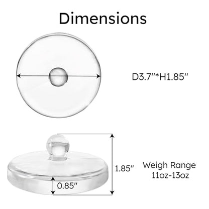 Jillmo Large Fermentation Weights for 1 Gallon Wide Mouth Jars, Heavy Glass Fermenting Weights with Easy Grip Handle, Keeps Vegetables Under Brine for Sauerkraut, Kimchi & Pickles, Pack of 4 - size: Plain - 4 Pack