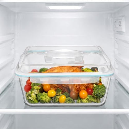 6500 ML / 220 oz / 28 Cup LARGE Glass Food Storage Container with Airtight Locking Lid. Ideal Storing food, Vegetables, Fruits. Baking Casserole, Lasagna, Roasting Turkey, Chicken BPA Free Oven Safe - size: 6500 ml