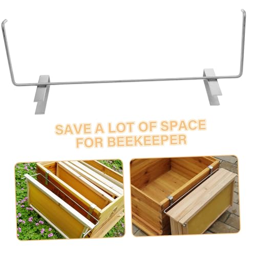 IMIKEYA Tool Stand Clothes Hanging Rack Stand Beekeeping Perch Beehive Frame Perch Honey Frames Stainless Steel Beekeeping Tools Holder Silver Handle Metal Beehive Shovel Bee Frame