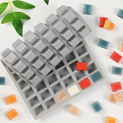 Square Ice Cube Silicone Molds for ice,Candy,72 Cavities | Mini Square Ice Cube Mold Tray, Mini Silicone Chocolate Molds, For Candy, Gummy, Jelly, Jello, Pet Treats, Snacks - color: 72 Cavity Square-Terrace Mold