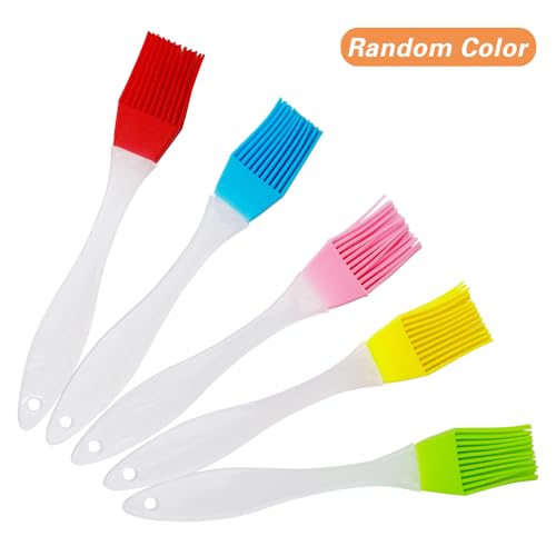6Pcs Silicone Basting Pastry BBQ Brush, Color Pastry Cooking Brushes 15cm | Silicone Basting Pastry & BBQ Brush Set, Silicone BBQ Pastry Oil Brush Turkey Baster