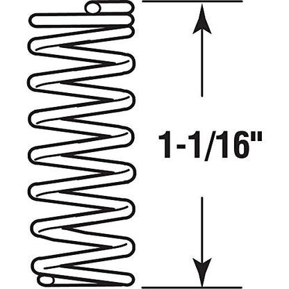 Prime-Line SP 9721 Compression Spring, Spring Steel Construction, Nickel-Plated Finish, 0.041 GA x 7/16 In. x 1-1/8 In. (4 Pack) - color: Nickel, size: 7/16 in. x 1-1/8 in.