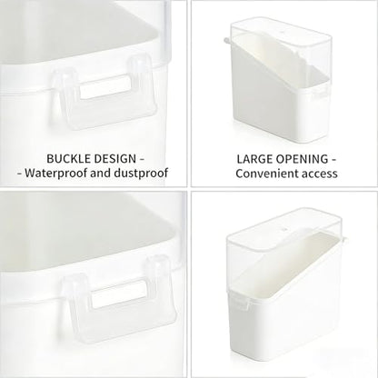 Cheese Slice Container Set 2Pcs, Fridge Storage Box Set, Stackable Design and Clear Lid for Box, Cheese, Tea Bags and Spices