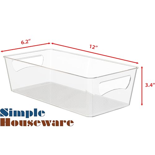 Simple Houseware Clear Fridge Organizer Bin Storage (12"x6"x3.4") - size: 1 Pack - 12 x 6 x 3.4