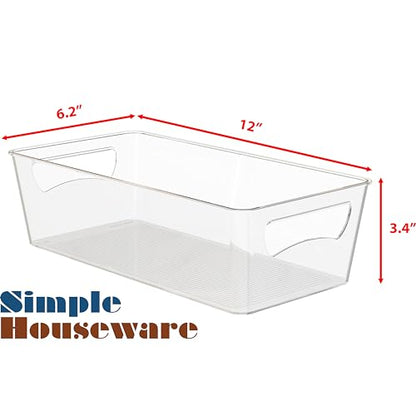 Simple Houseware Clear Fridge Organizer Bin Storage (12"x6"x3.4") - size: 1 Pack - 12 x 6 x 3.4