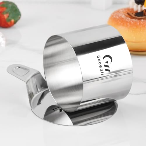 1pcs Seamless Cake Ring Mold Stainless Steel Round Mousse Mould for Baking (Includes 1 Ring, 1 Pusher and 1 Lifter) - size: 3 inch (1-ring-set)
