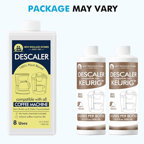 New England Stories 8 Uses Descaling Solution Compatible with Keurig - 33.8oz Coffee Machine Descaler, Espresso Coffee Maker Cleaner, Coffee Pot Limescale Remover - style: Descaling Solution for keurig