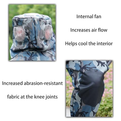 Bee Suit Beekeeper Suit Camo with Beekeeping Gloves,with Round Veil Full Body Beekeeping Suit