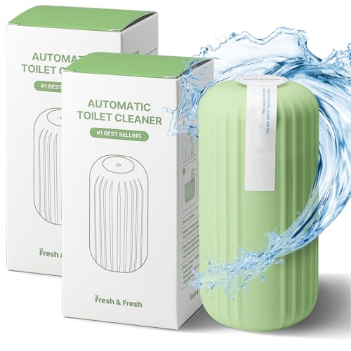 Fresh & Fresh Automatic Toilet Bowl Cleaners (Forest Green) - 2 Bottles(UPTO 2500 FLUSHES/Bottle), Commercial and Residential Toilet Cleaner 3-4 MONTH Lasting Toilet Bowl Cleaner Bottle - color: Bottle (Forest Green), size: 2