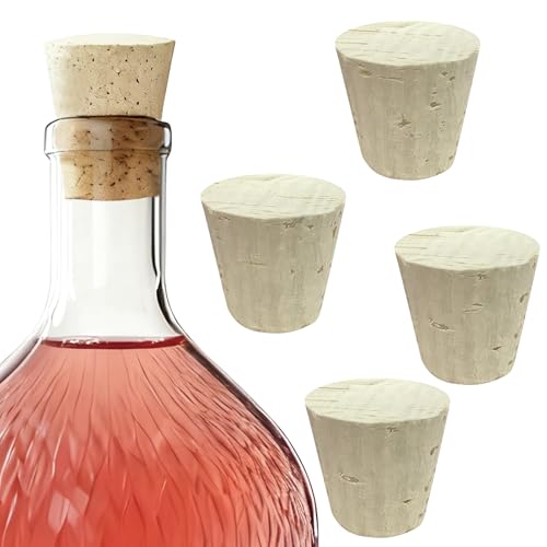 4 Pcs Carboy Cork Stopper, Wood Tapered Fermentation Bungs for 3, 5, 6 Gallon Glass Water Jug, Reusable Natural Wooden Caps for Home Brewing, Wine Making - size: 3&5&6 Gallon-4PCS