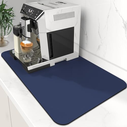 WISELIFE Coffee Mat Super Absorbent Dish Drying Mat Bar Accessories Match with Coffee Machine Large Drying Mats for Kitchen Counter 12" W x 19" L, Blue - color: Blue, size: 19" x 12"
